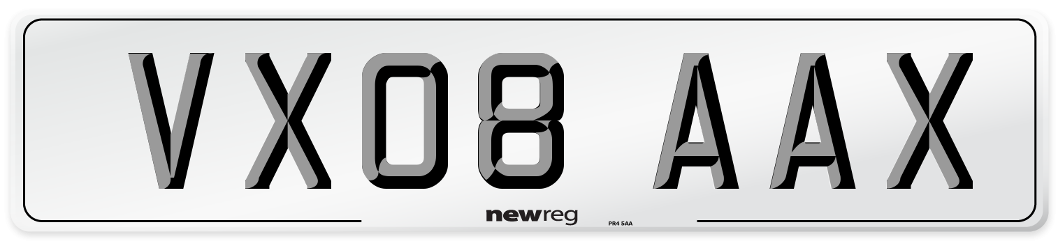 VX08 AAX Number Plate from New Reg